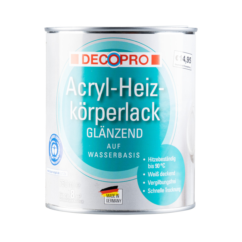 DECOPRO Acryl-Heizk&ouml;rperlack hochgl&auml;nzend in wei&szlig; f&uuml;r den Innenbereich