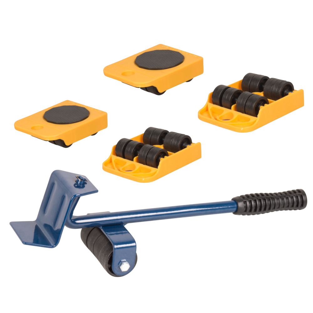 M&ouml;bel-Transport-Set 5-teilig mit drehbarer Scheibe und Hebeleisen