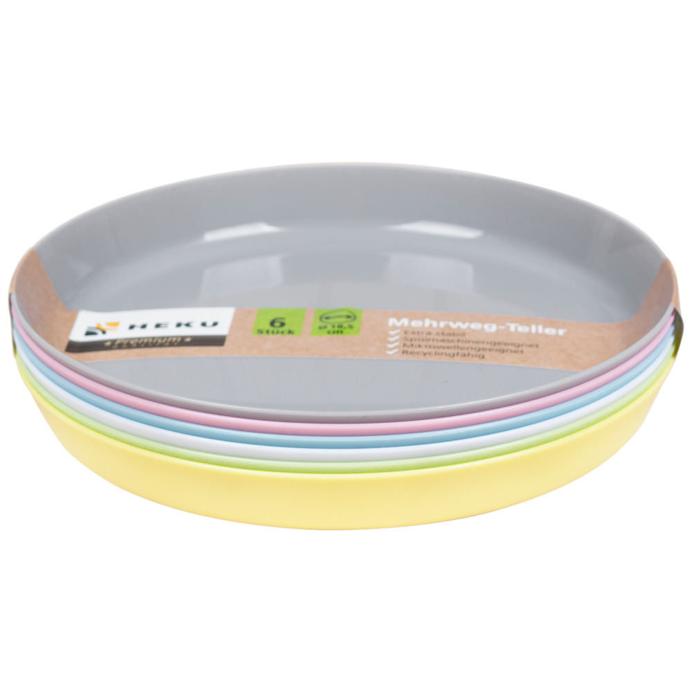 Mehrweg-Teller 6 St&uuml;ck je &Oslash; 18,5 cm