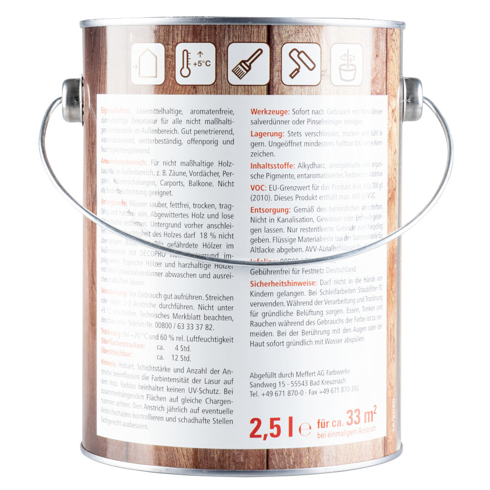 DECOPRO Holz-Schutzlasur seidengl&auml;nzend farblos f&uuml;r au&szlig;en image number 1