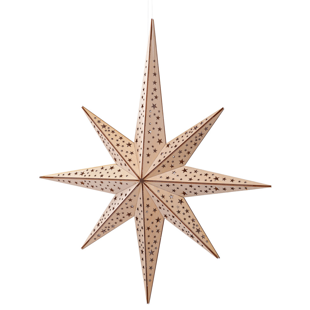 Holzstern batteriebetrieben 52 cm