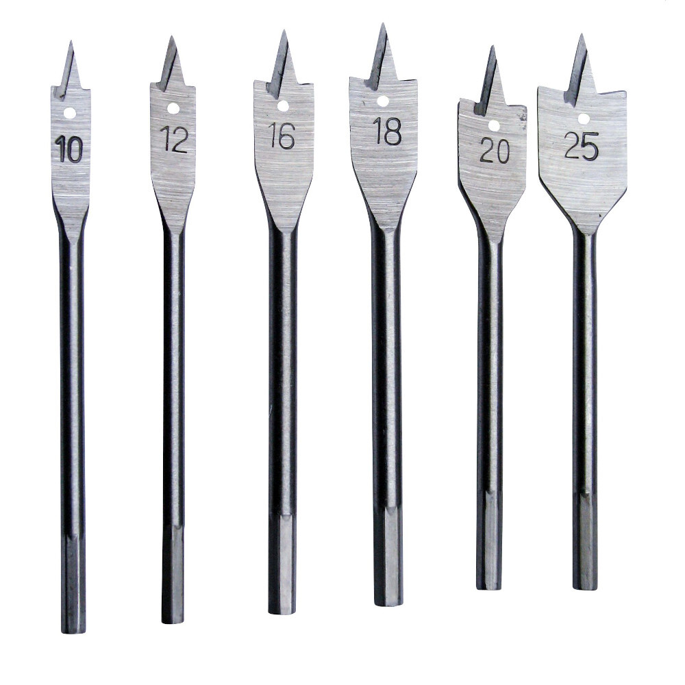 Flachfr&auml;sbohrer 6tlg. Satz 10-25mm Bohrersatz Bohrer
