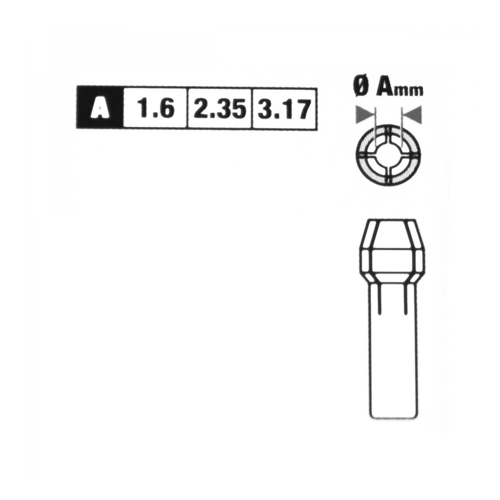 Spannzangen Set 3tlg &Oslash;1,6-2,35-3,17mm f&uuml;r Multitool Minischleifer Minispannzange image number 1