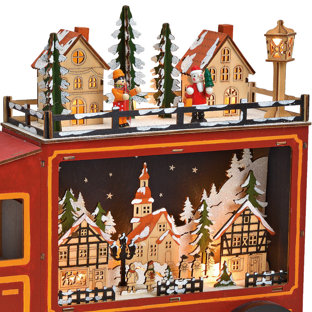 Weihnachtsdeko LKW mit LED Beleuchtung aus Holz image number 2