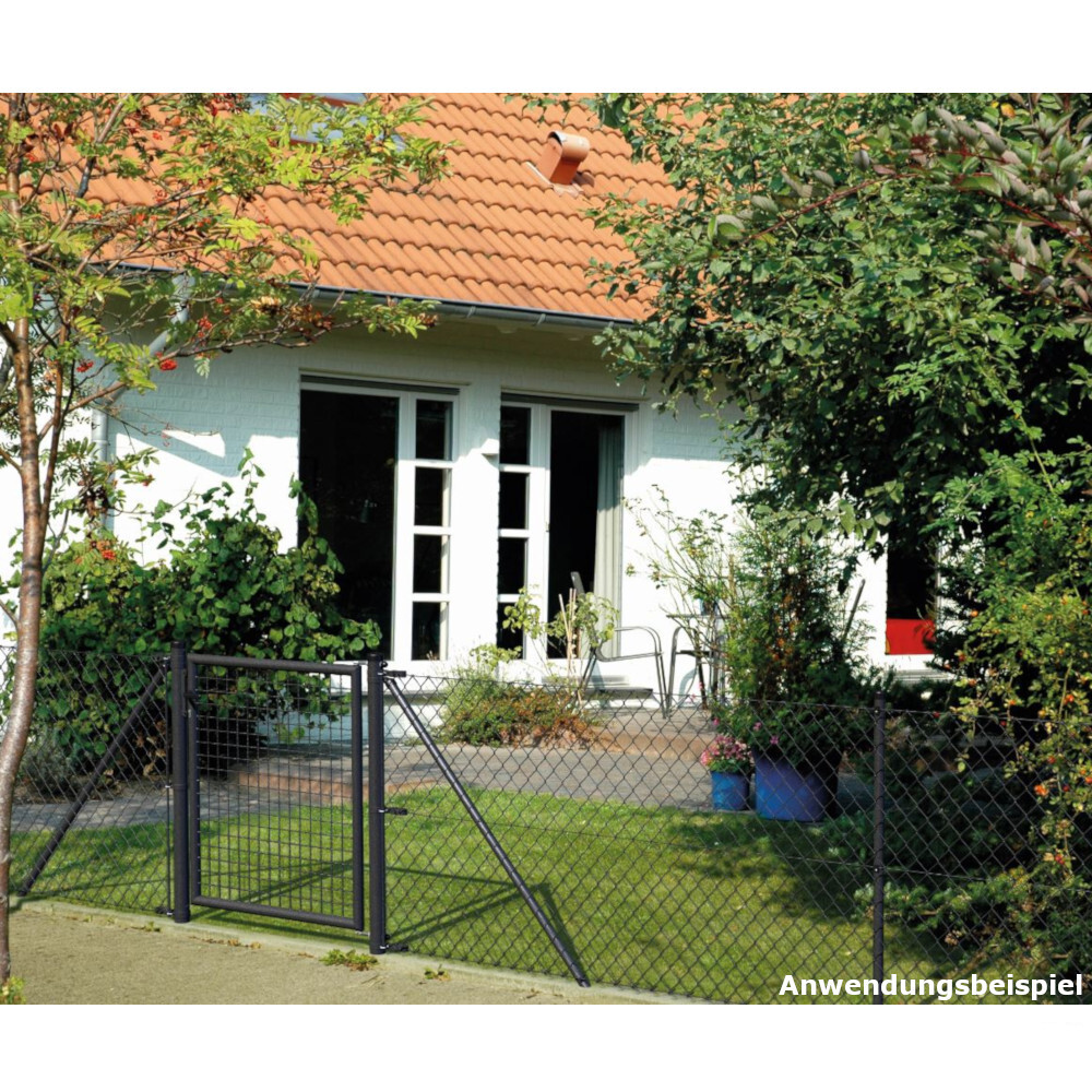 Maschendrahtzaun-Set anthrazit 15 m x 125 cm zum Einbetonieren image number 2