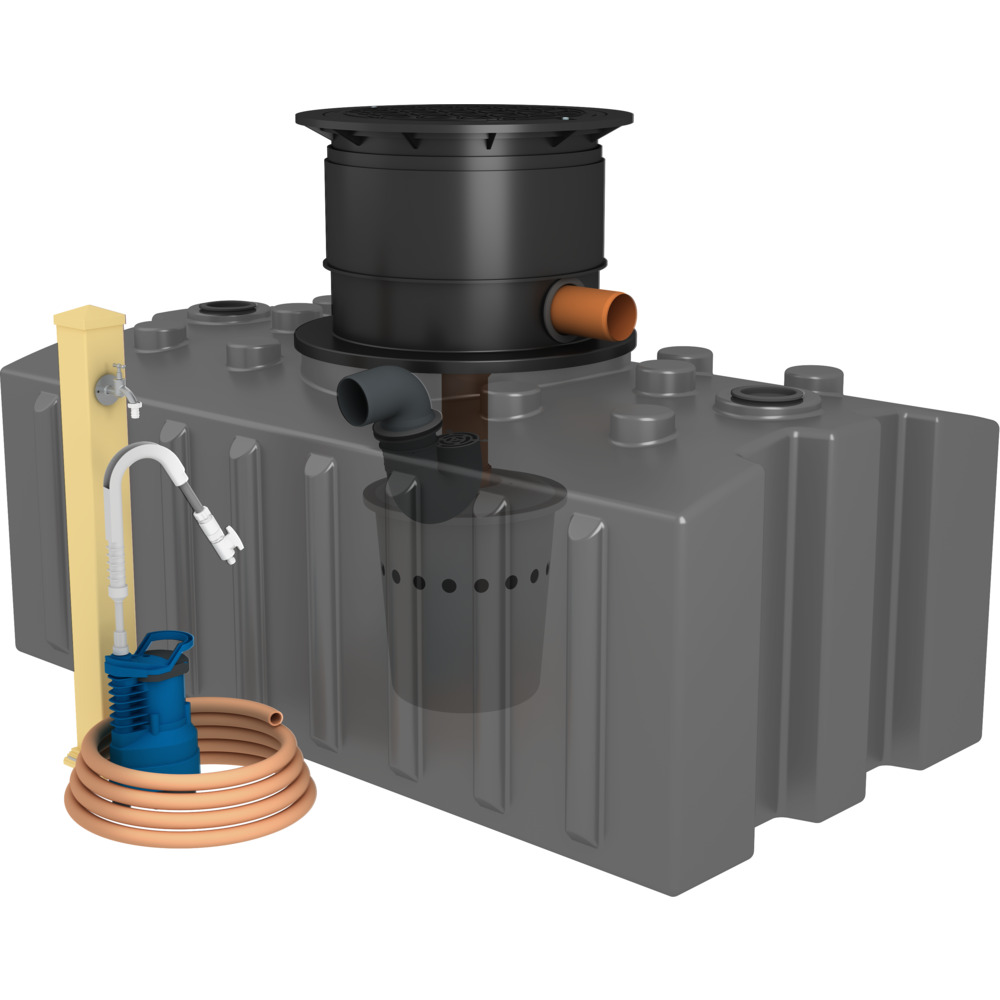 GreenLife Regenwassertank Komplettset mit Zapfs&auml;ule in Sandbeige image number 1