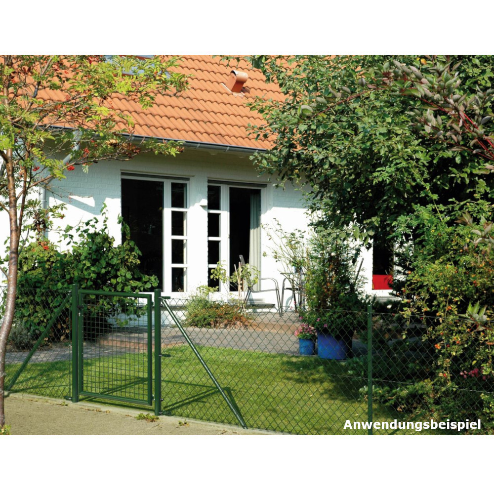 Maschendrahtzaun-Set gr&uuml;n 25 m x 125 cm zum Einbetonieren image number 2