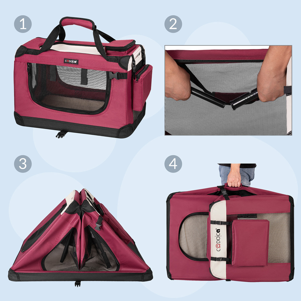 Tiertransportbox L 70 x 52 x 50 cm dunkelrot image number 2