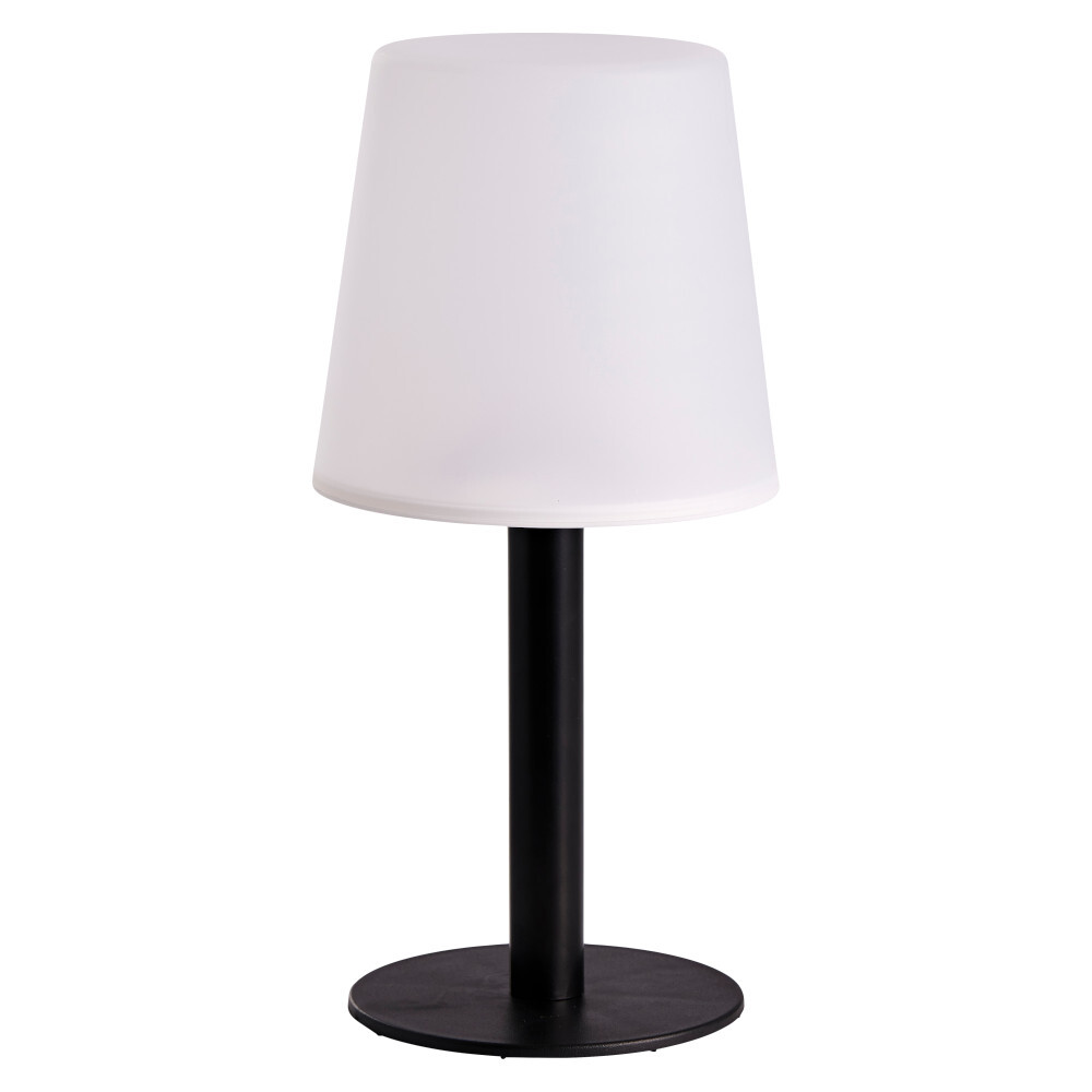 Solar-Tischlampe mit Lampenfu&szlig; und Schirm