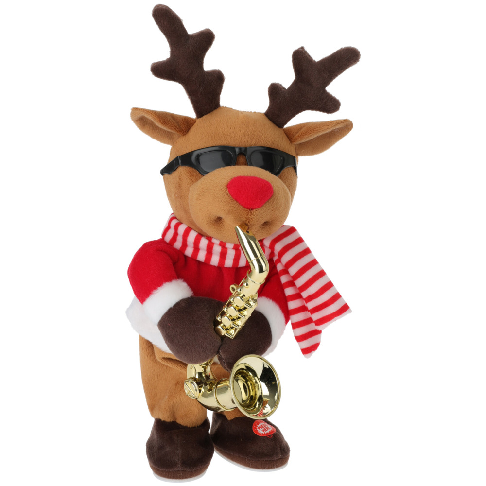 Weihnachts-Pl&uuml;schfigur 35 cm tanzend mit Musik image number 2