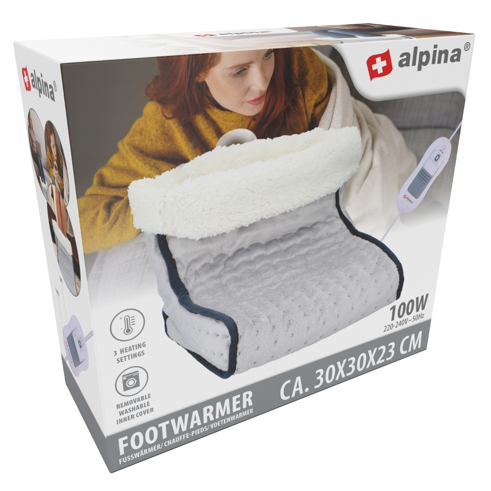 Fu&szlig;w&auml;rmer elektrisch hellgrau 30x30x23 cm image number 1