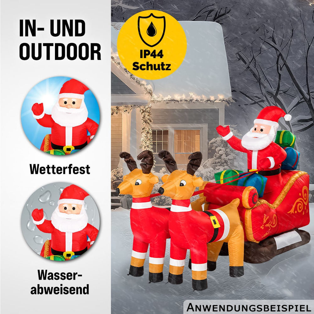 Aufblasbarer LED-Weihnachtsmann mit Schlitten image number 5