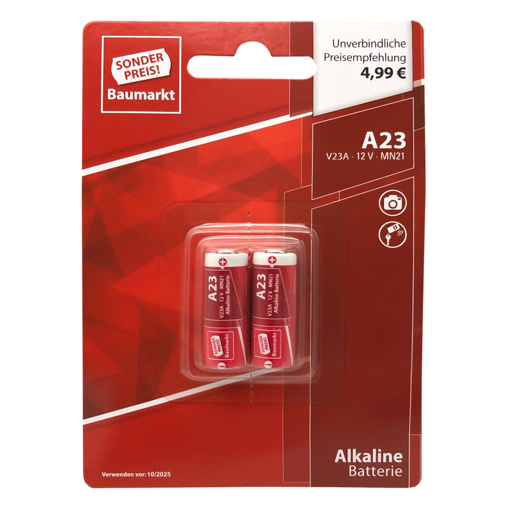 Sonderpreis Baumarkt Batterie VA23, 12 V, 2 St&uuml;ck