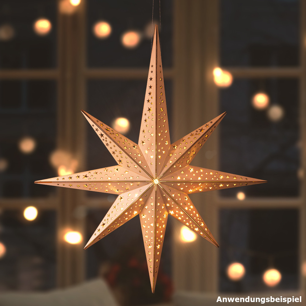 Holzstern batteriebetrieben 52 cm image number 2