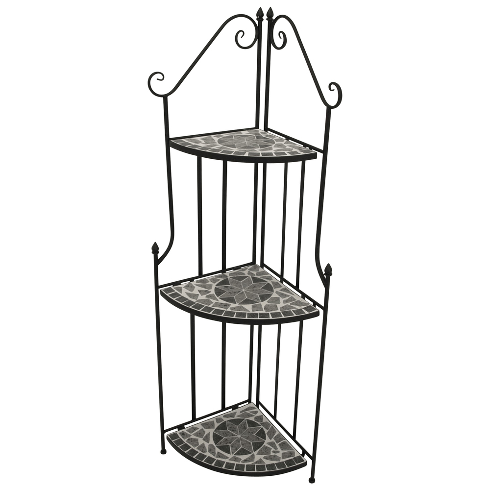 Eckregal Mosaik-Optik in Grau