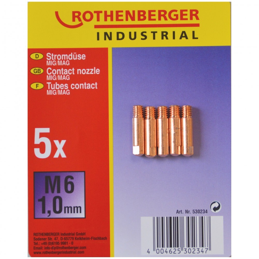 Rothenberger Stromd&uuml;se 5 St&uuml;ck M6 1,0 mm Schwei&szlig;ger&auml;t image number 1
