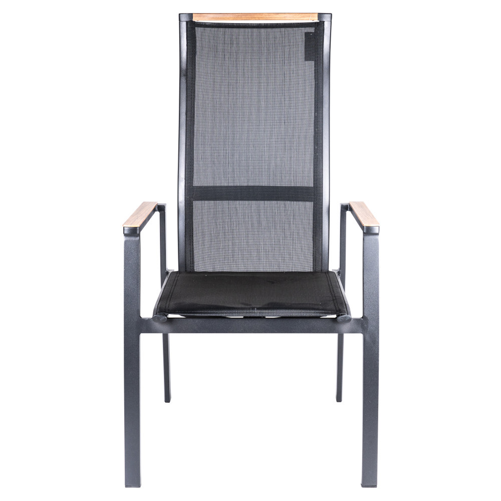 Gartenstuhl 4er Set verstellbare Lehne Holzoptik image number 1