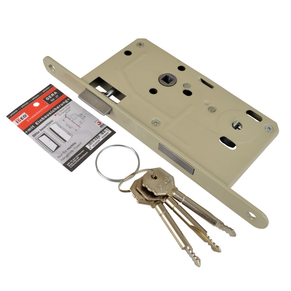 ISEO ZT-Einsteckschloss mit Einbausicherung rechts 72mm