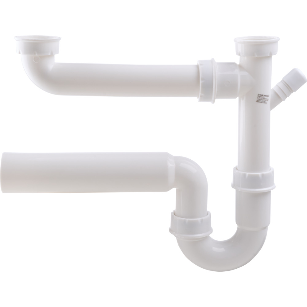 R&ouml;hren-Siphon 1&frac12;" mit 50 mm &Oslash; und 1x Ger&auml;teanschluss &frac34; Zoll image number 2