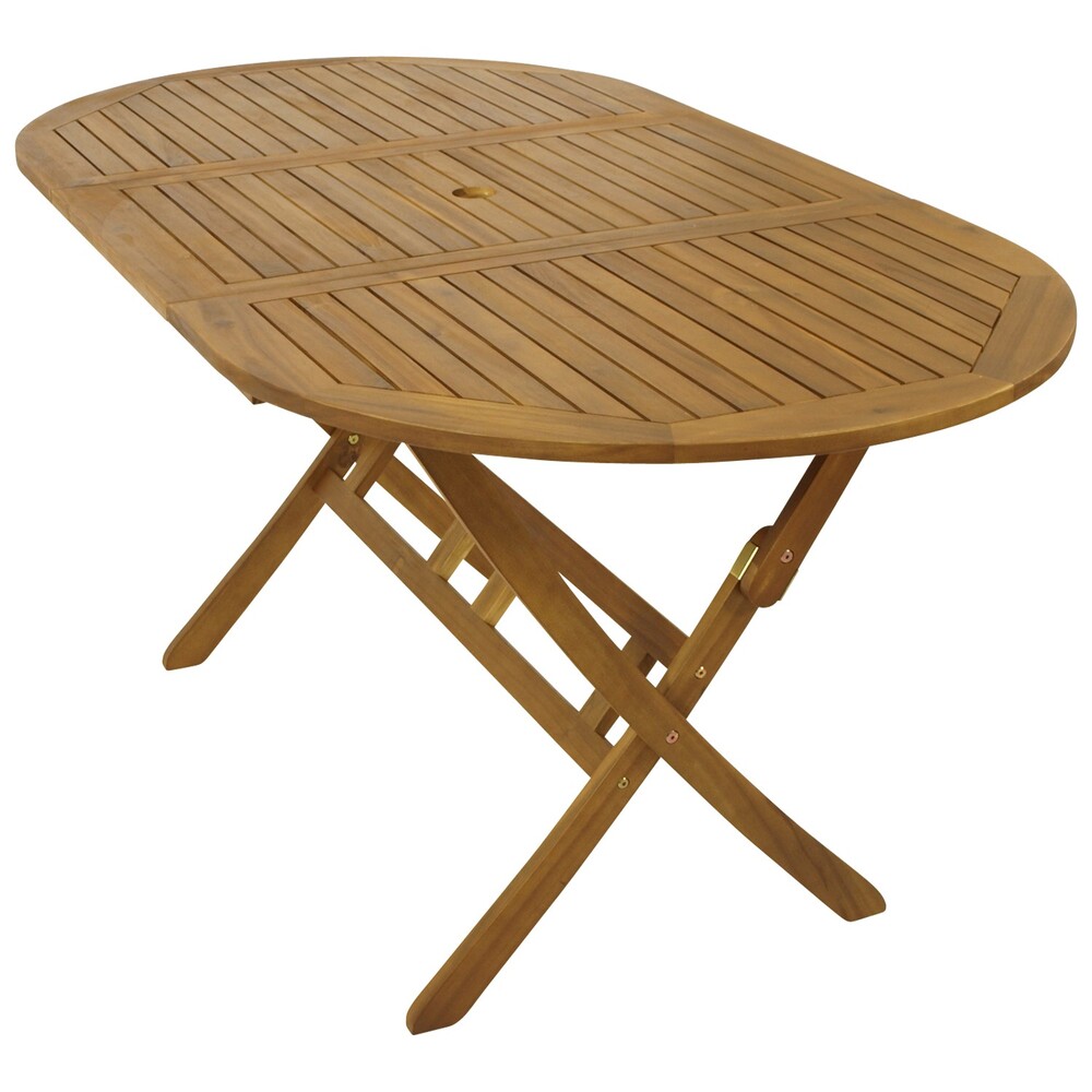 Klapptisch Benita oval, 160&nbsp; x 85 x 74 cm, Akazie ge&ouml;lt