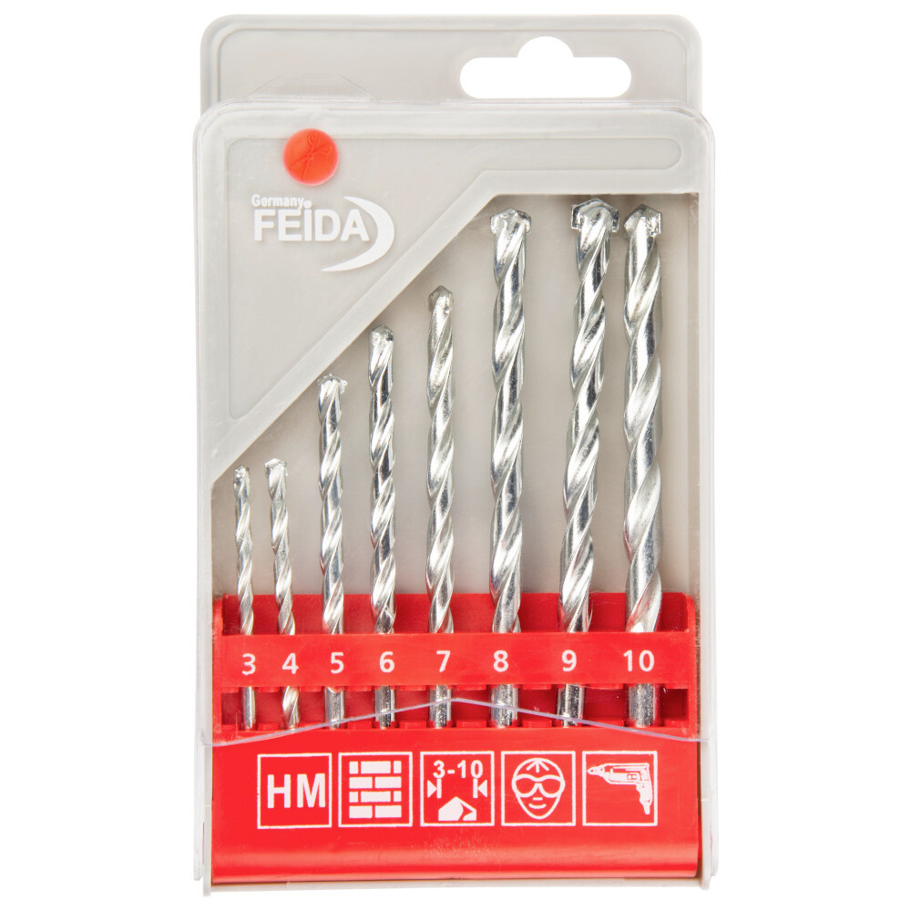 HM Steinbohrersatz 8-teilig 3-10 mm aus verzinktem Stahl image number 1