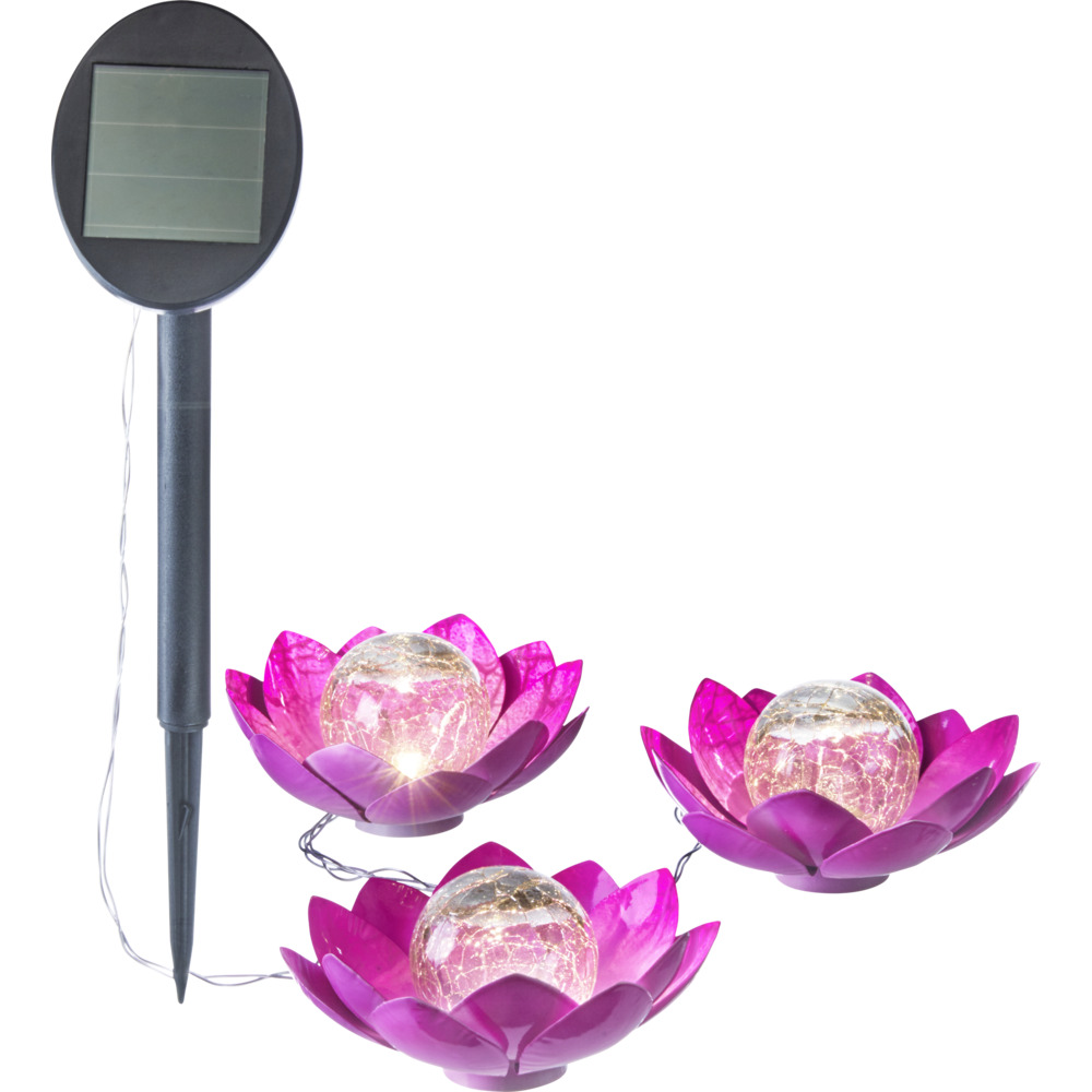 LED Solar Gartenleuchten Lotusblume 3er-Set