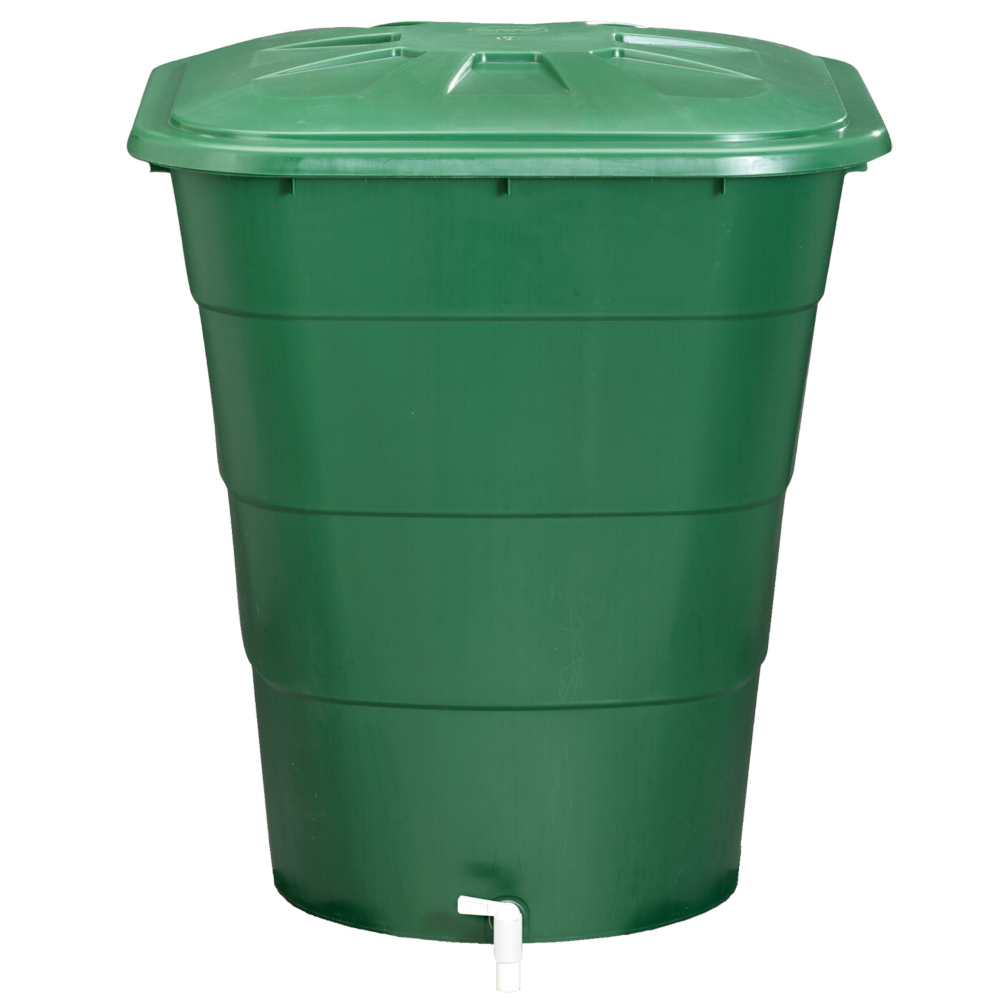 Regentonne eckig mit 203 Liter Fassungsverm&ouml;gen in Gr&uuml;n