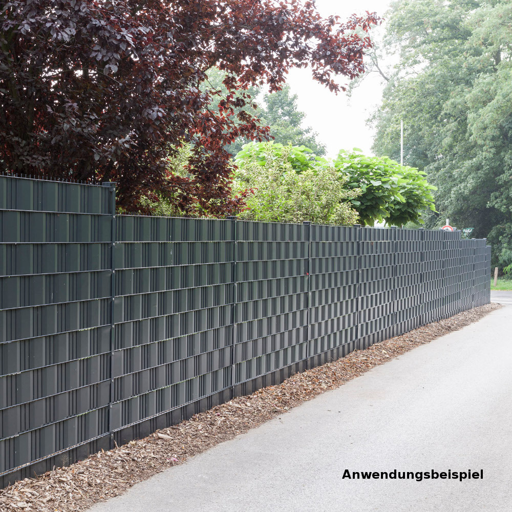 Zaun Sichtschutz und Windschutz A1-Blickdicht auf Rolle 19 cm Breit gr&uuml;n 3 St&uuml;ck image number 3