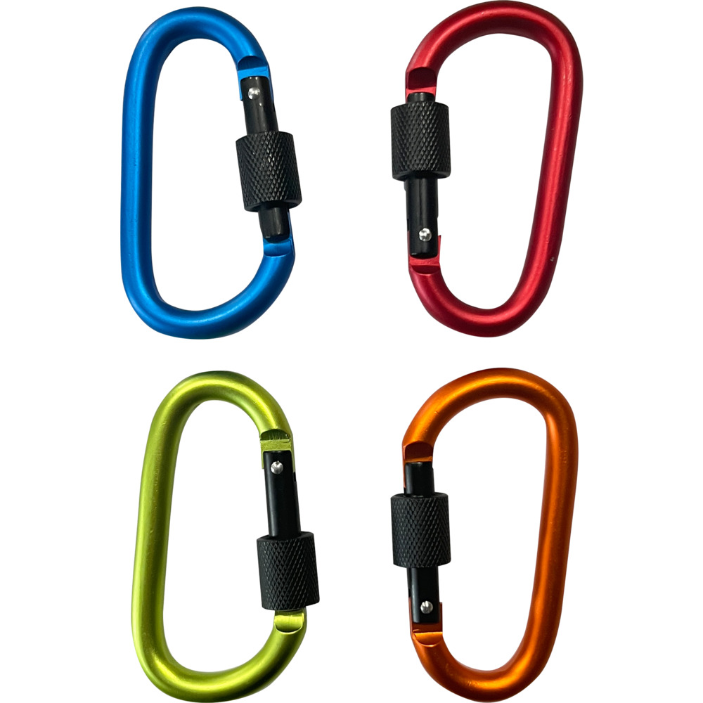 Karabiner mit Sicherheitsverschluss im 4er-Set in verschiedenen Farben