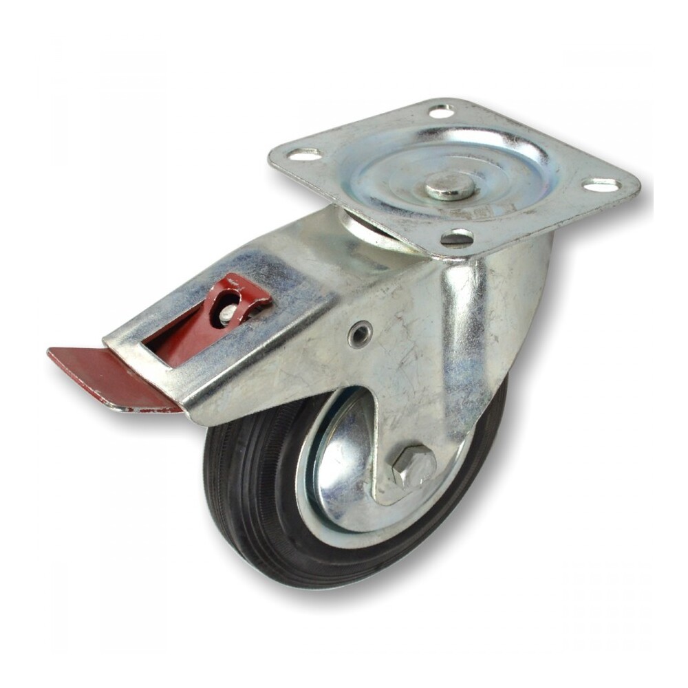 Lenkrolle Bremse Feststeller &Oslash;75mm Tragkraft 40kg Vollgummi Transportrolle