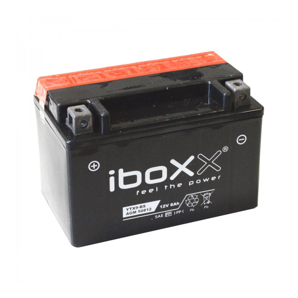 iboxx Motorradbatterie AGM 12V8Ah YTX9-BS Starterbatterie Zweirad Batterie