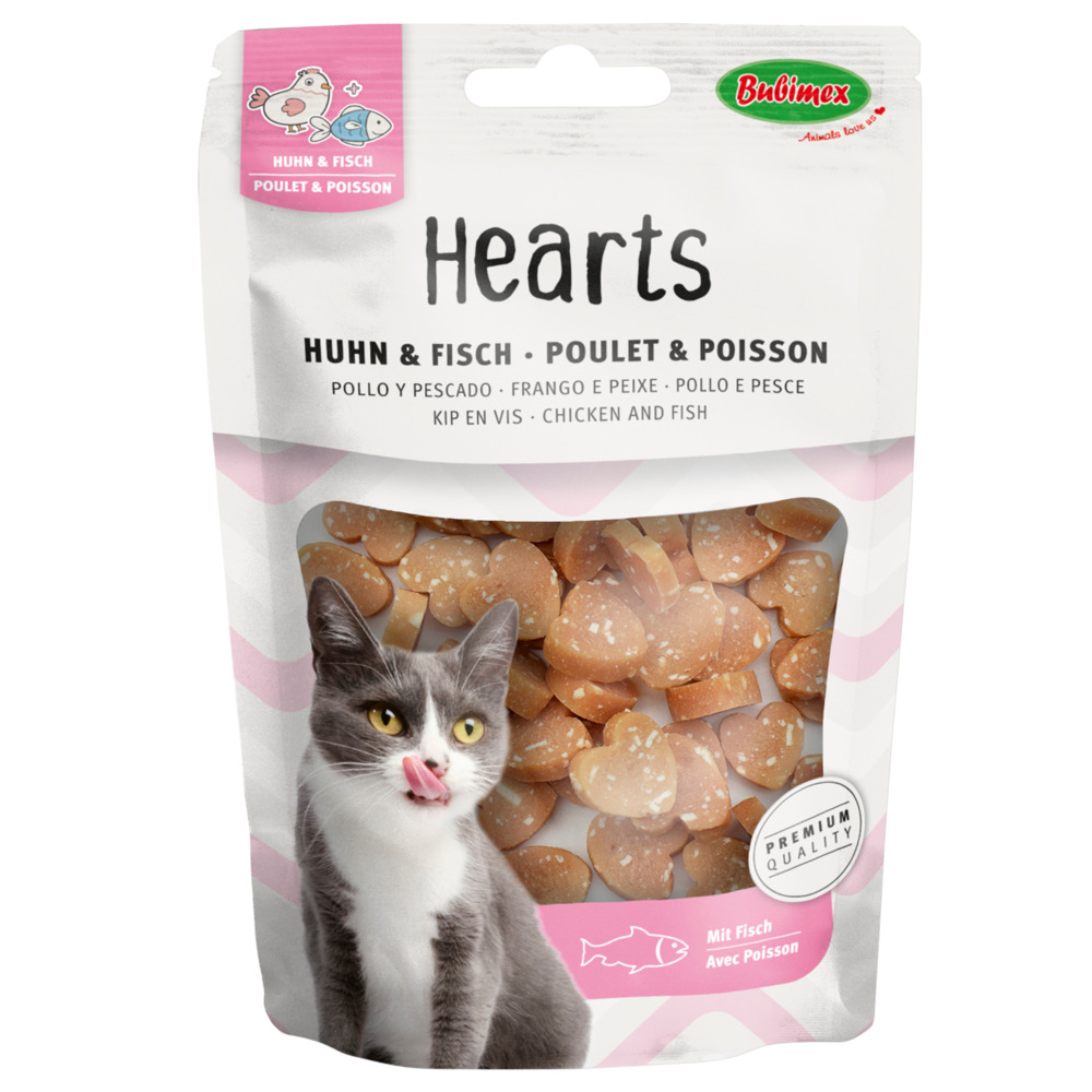 Bubimex Chicken Hearts aus Huhn und Fisch 50g