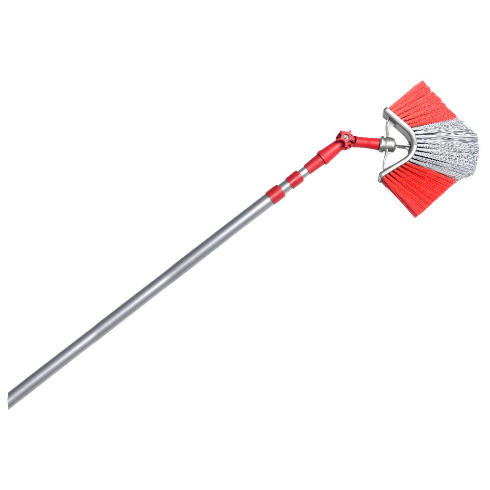Fassadenbesen teleskopierbar von bis 360 cm aus Kunststoff in Rot