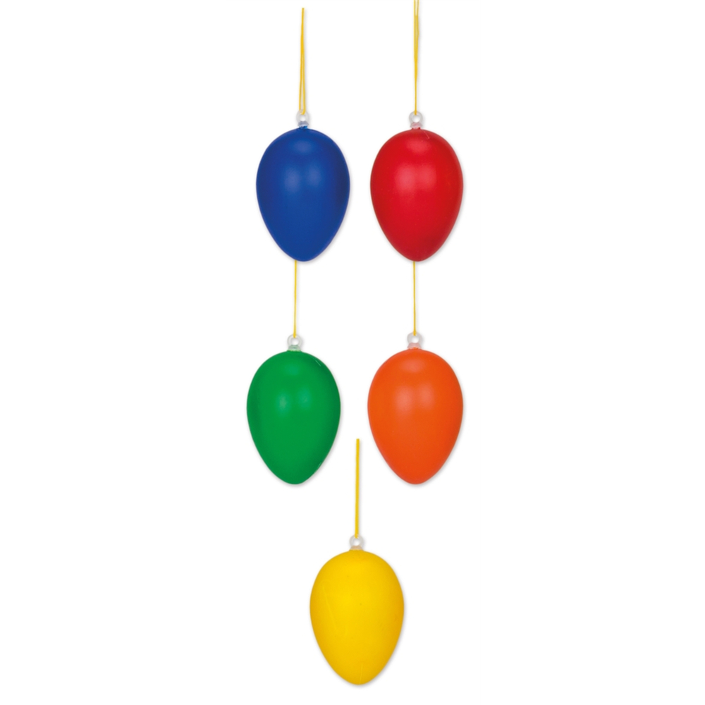 Ostereier Anh&auml;nger Set 15-tlg. Kunststoff bunt 4 cm