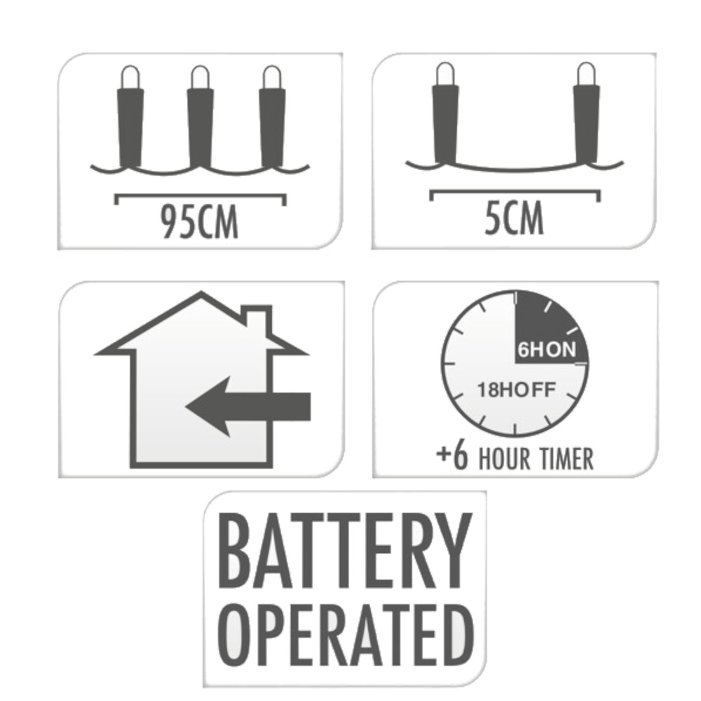 LED-Lichterkette Silberdraht 20 LEDs warmwei&szlig; mit Timer image number 1