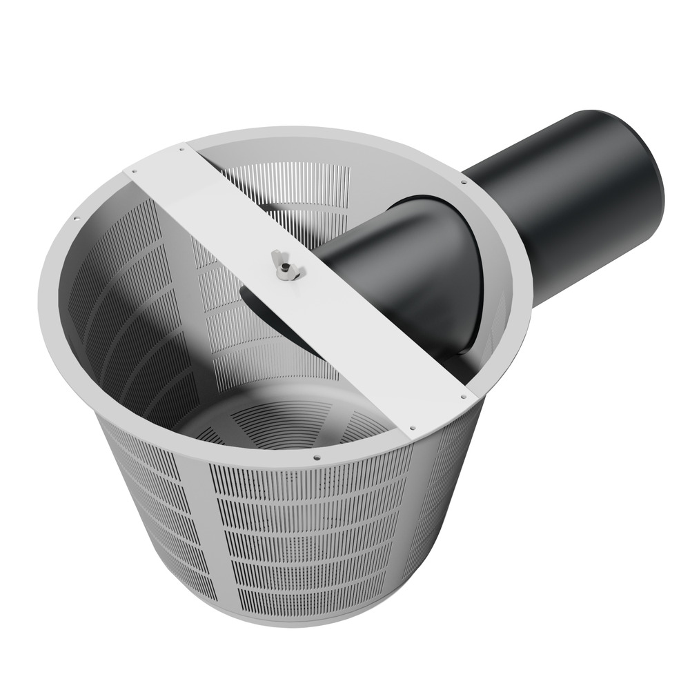 Tankfilterkorb f&uuml;r Regenwasser-Flachtanks, mit PE-Rohr