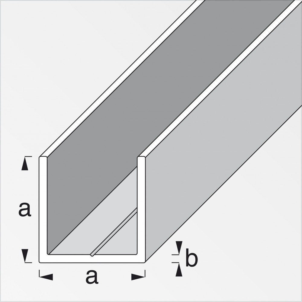 Quadrat-U Alu blank 7,5 x 1 mm 1m