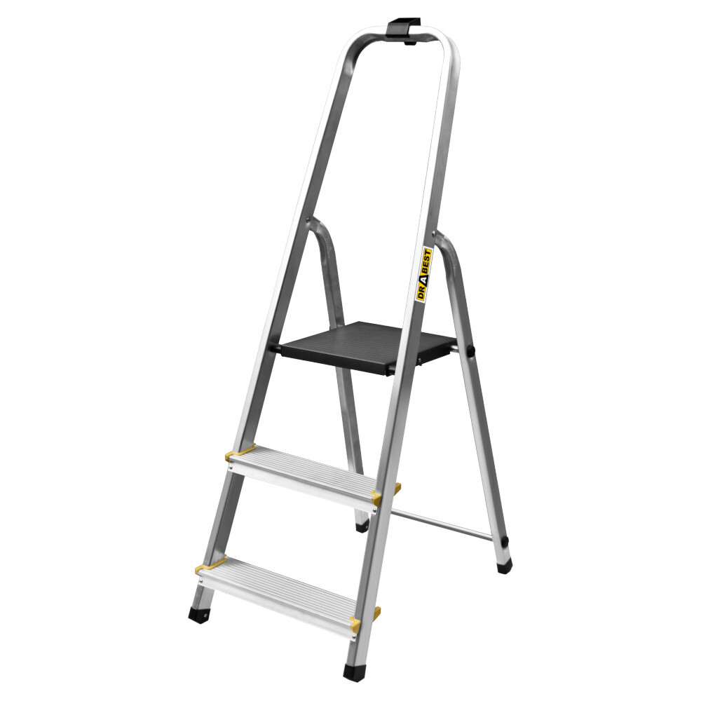 Stehleiter 3-stufig aus Aluminium mit 60 cm Halteb&uuml;gel