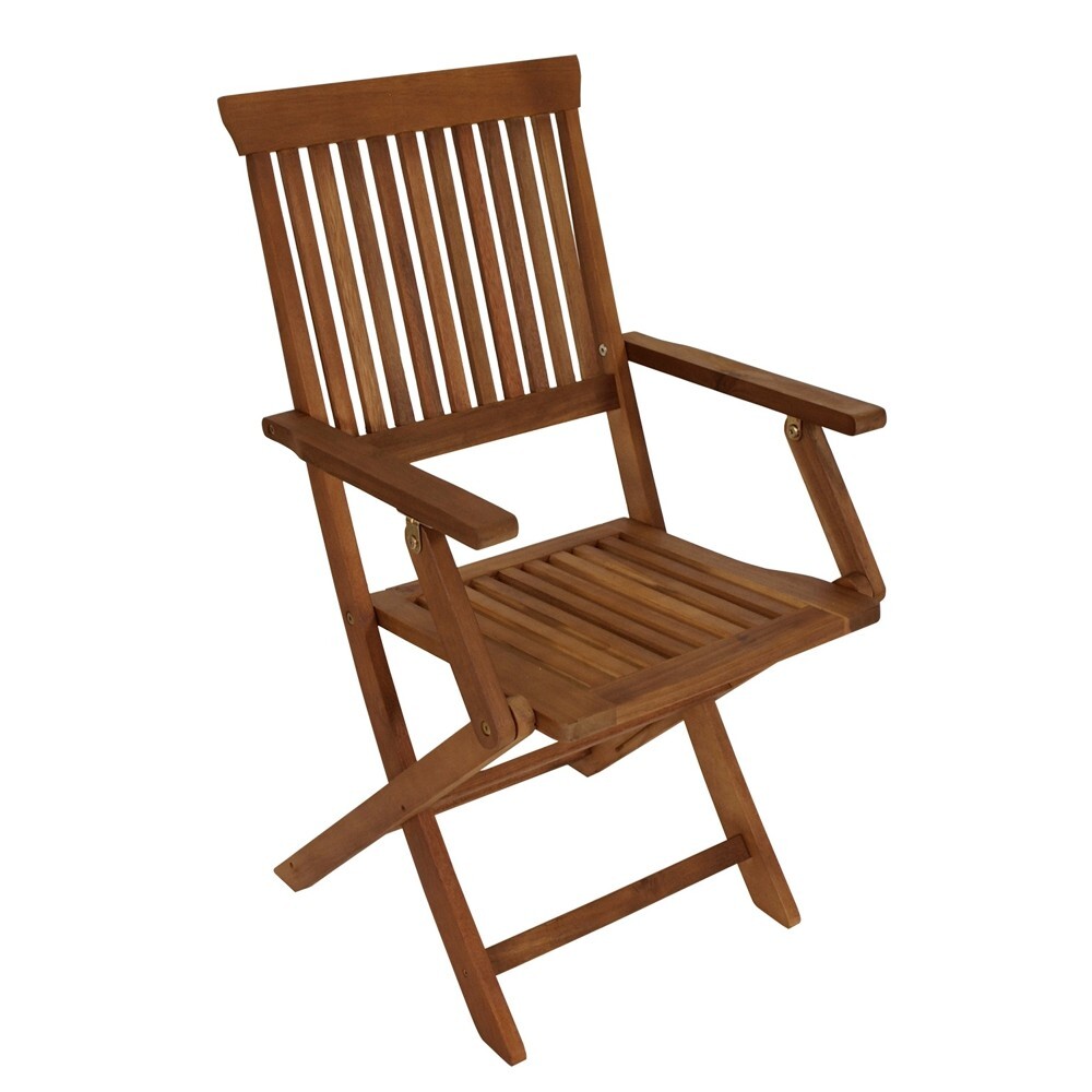 Klappsessel-Set Tobaco 4-teilig, Akazienholz ge&ouml;lt image number 1