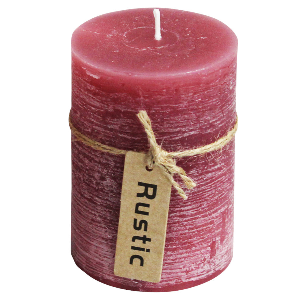 Stumpenkerze Rustic altrosa 7 x 10 cm