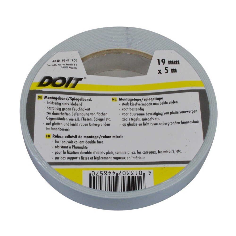 Doppelseitiges Montageband 19 mm x 5 m, Spiegelband
