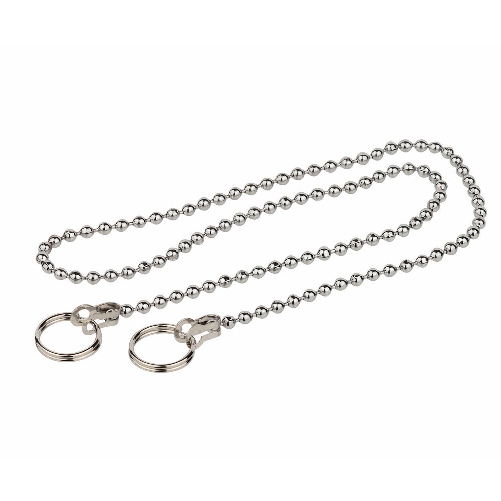 Ventilstopfenkette mit 2 Ringen 30 cm verchromt
