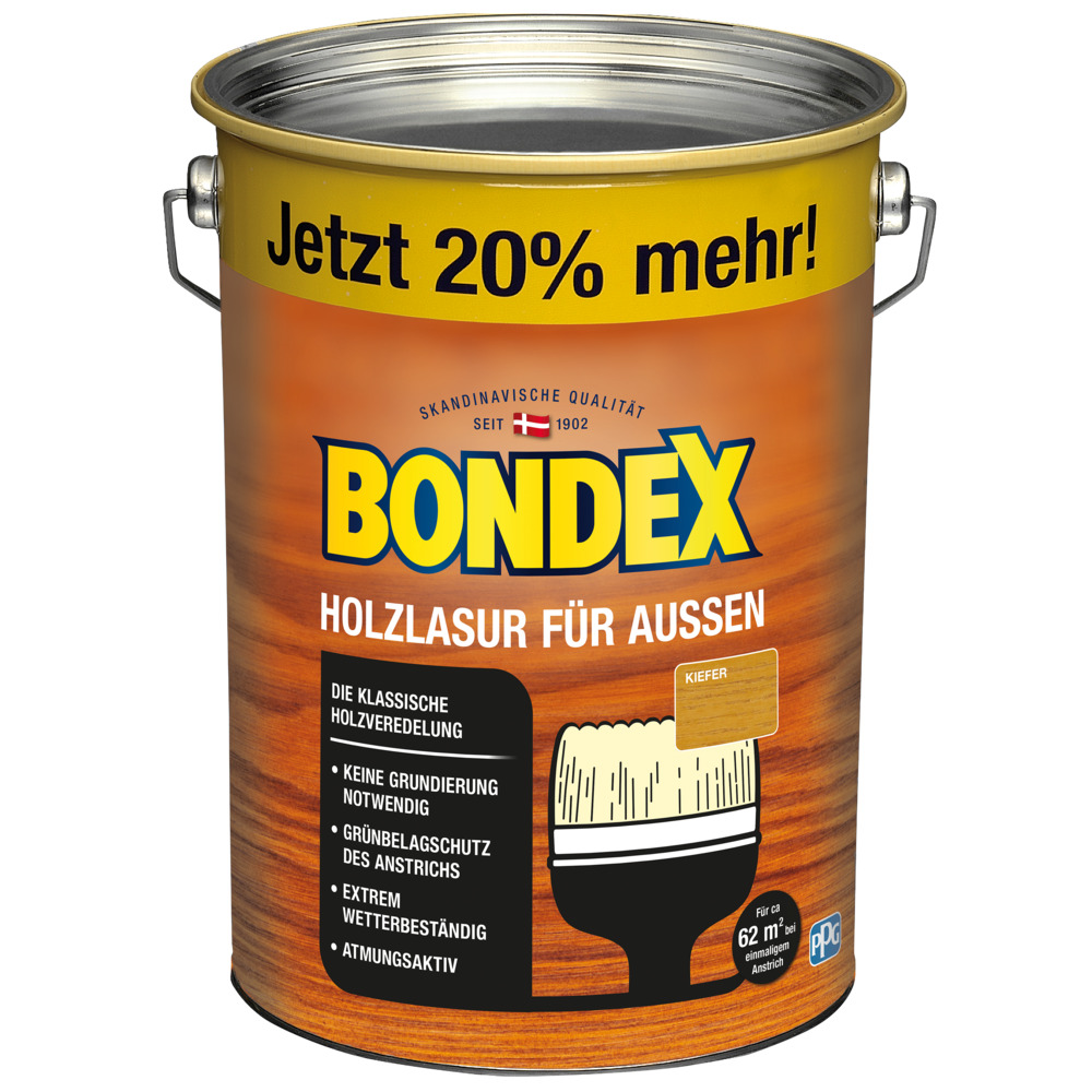 BONDEX Holzschutzlasur 4,8 Liter in Kiefer, f&uuml;r Au&szlig;en