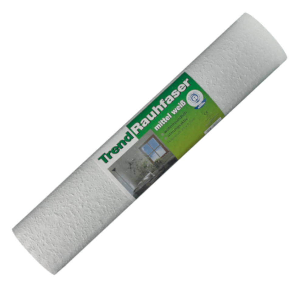 Trend Rauhfaser Tapete 25 x 0,53 m wei&szlig; mittel