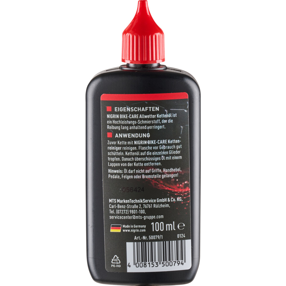 Nigrin Fahrrad Ketten&ouml;l Allwetter, 100 ml image number 1