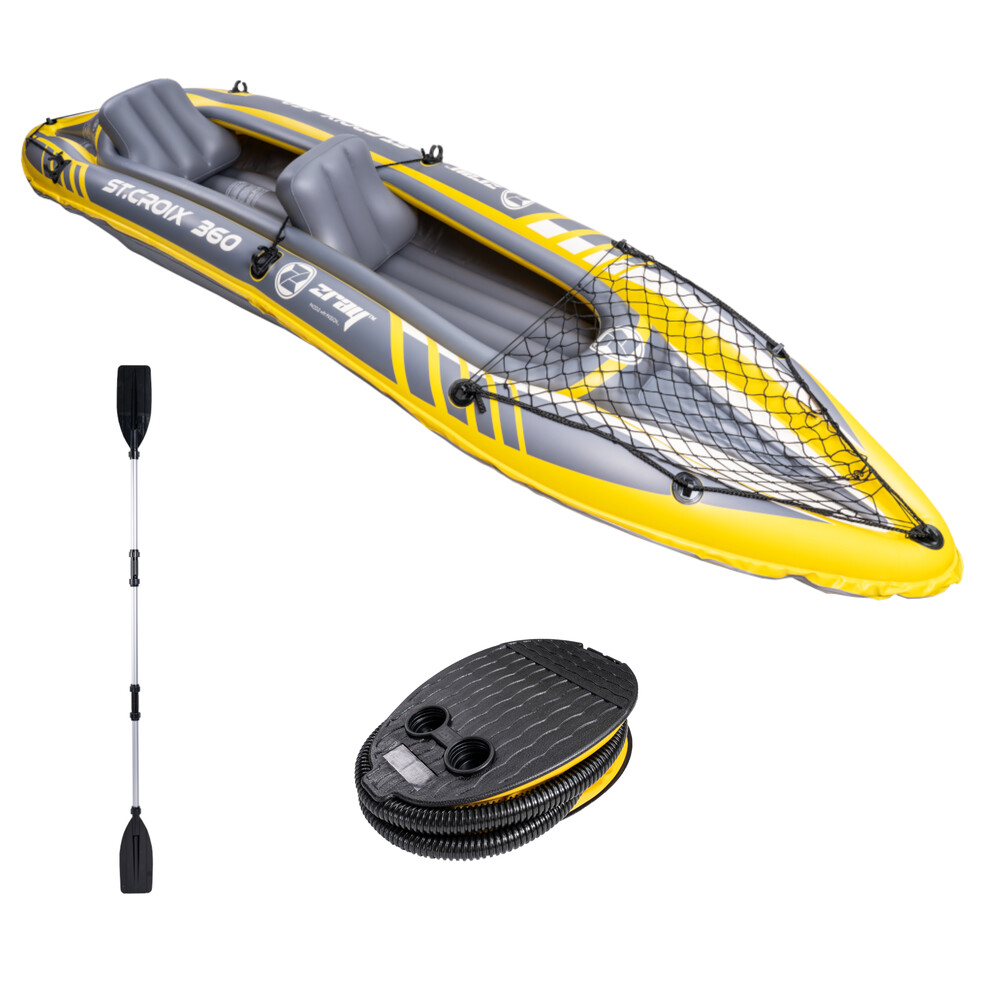 Kajak St. Croix aufblasbar f&uuml;r 2 Personen aus PVC mit Fu&szlig;pumpe und Paddel