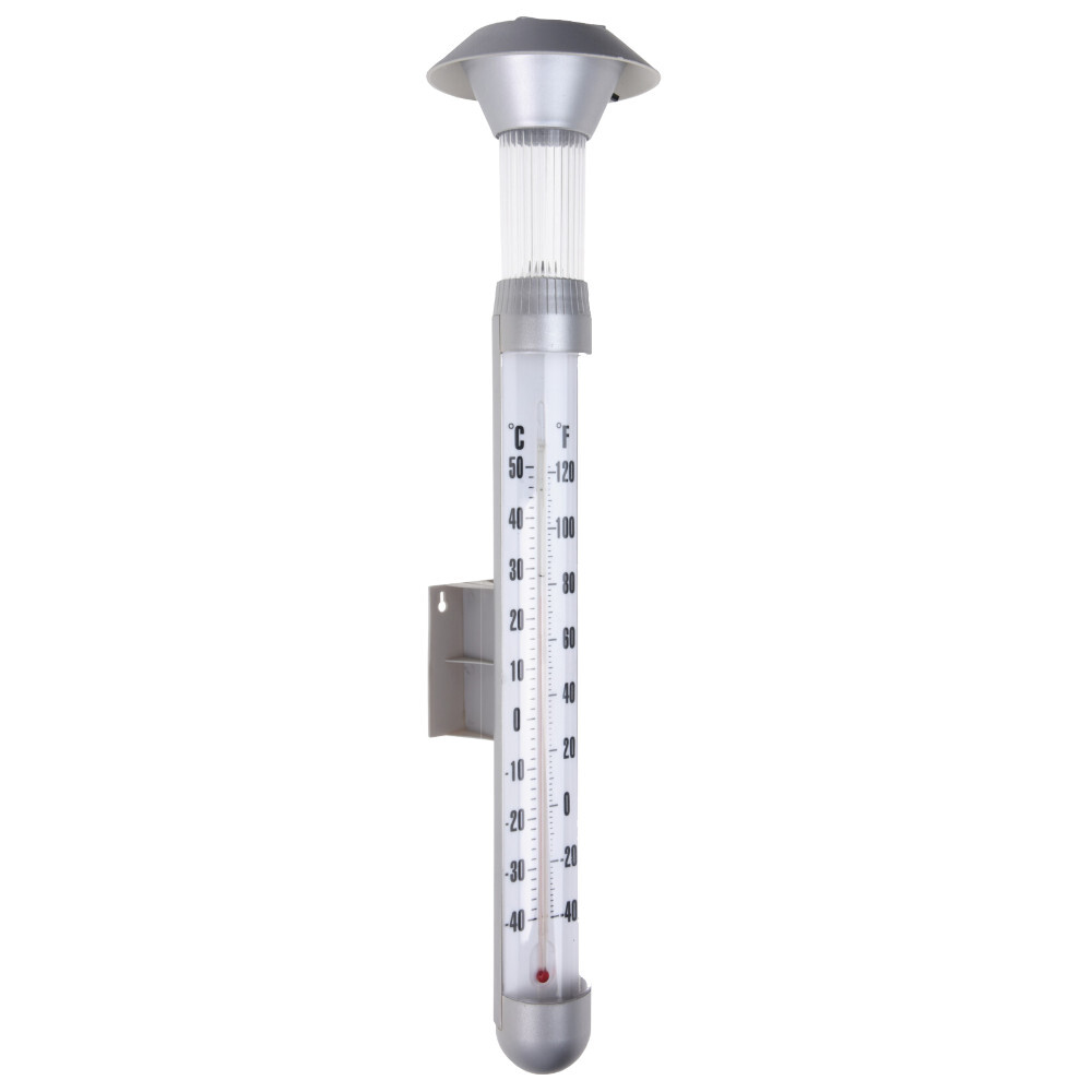 Solar Thermometer 2in1 mit 1 LED, kaltwei&szlig;