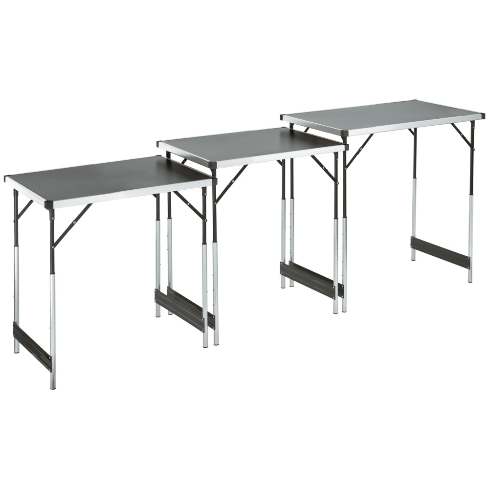 Mehrzwecktisch 3-teilig mit Aluminiumgestell