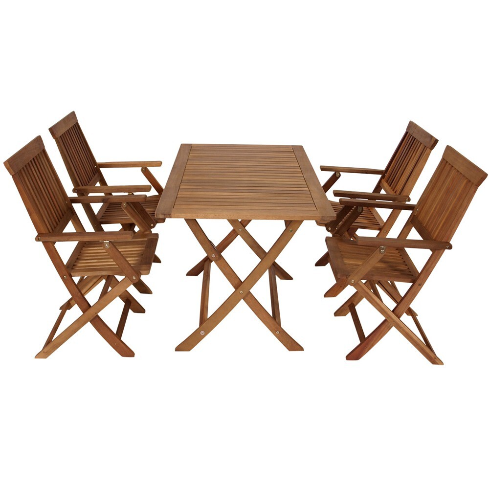 Gartengarnitur Tobago 5-teilig aus ge&ouml;ltem Akazienholz