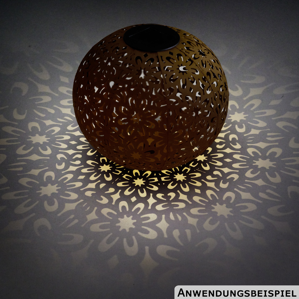 Solar-LED-Kugel aus Metall in Rostoptik &Oslash; 20cm image number 2